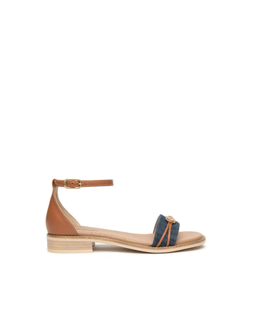 NeroGiardini Donna Sandali in Pelle e Tessuto