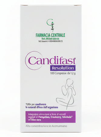 fpi candifast resolution farmacia centrale dr. Michele Iadevaia integratore utile per coadiuvare le naturali difese dell'organismo soprattutto nei fastidi delle vie urinarie e nelle alterazione flora batterica vaginale 100 cpr