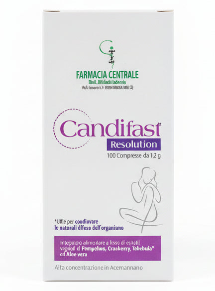 fpi candifast resolution farmacia centrale dr. Michele Iadevaia integratore utile per coadiuvare le naturali difese dell'organismo soprattutto nei fastidi delle vie urinarie e nelle alterazione flora batterica vaginale 100 cpr