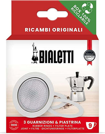 BIALETTI-Guarnizioni-con-filtro-Compatibili-con-Moka-Express-9-tazze-e-Dama