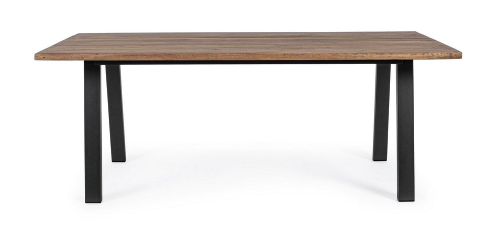 Tavolo fisso "Oslo" in legno di Acacia con piedi in metallo da giardino