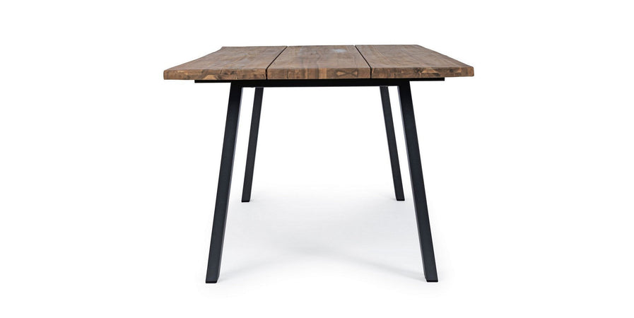 Tavolo fisso "Oslo" in legno di Acacia con piedi in metallo da giardino