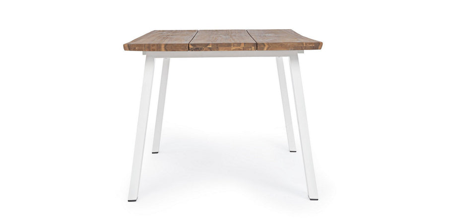 Tavolo fisso "Oslo" in legno di Acacia con piedi in metallo da giardino