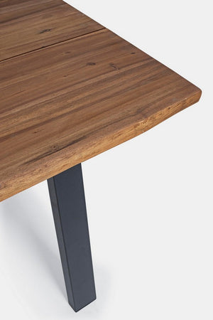 Tavolo fisso "Oslo" in legno di Acacia con piedi in metallo da giardino