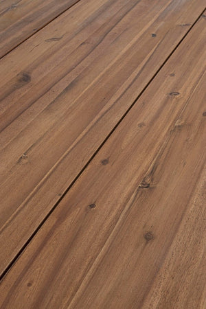 Tavolo fisso "Oslo" in legno di Acacia con piedi in metallo da giardino