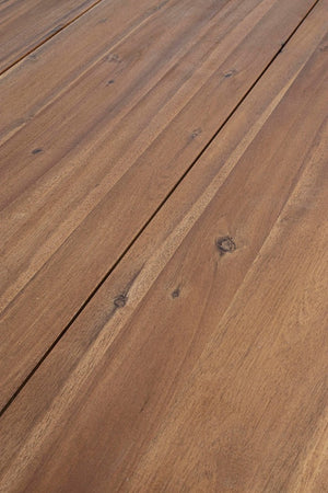 Tavolo fisso "Oslo" in legno di Acacia con piedi in metallo da giardino