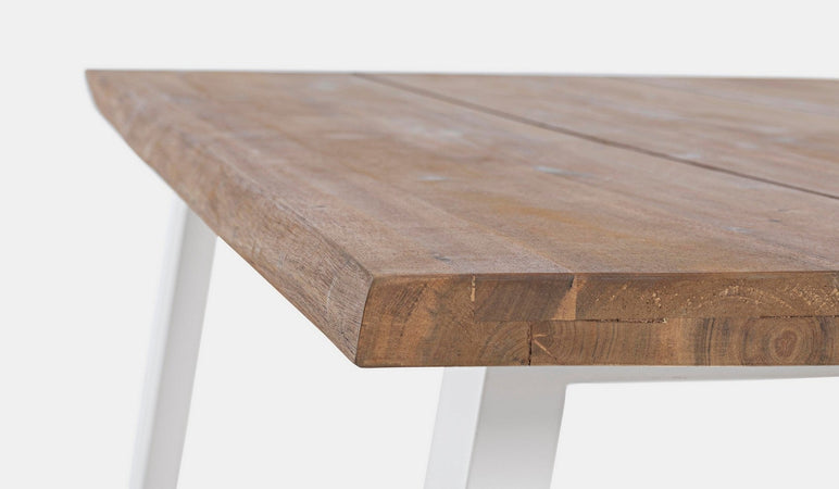 Tavolo fisso "Oslo" in legno di Acacia con piedi in metallo da giardino