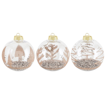 12 palline per albero di natale in vetro ramato da Ø 10 cm pendaglio decorato