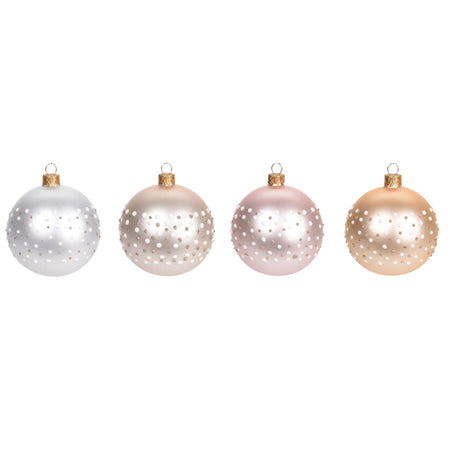 Pz 6 palline per albero di natale in vetro con Glitter da Ø 10 cm pendaglio decorato