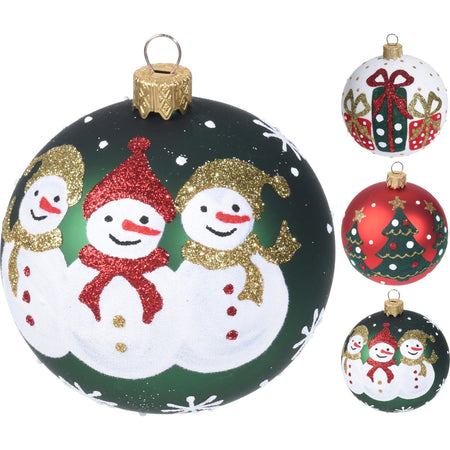 12 palline per albero di natale in vetro con Glitter da Ø 8 cm pendaglio decorato