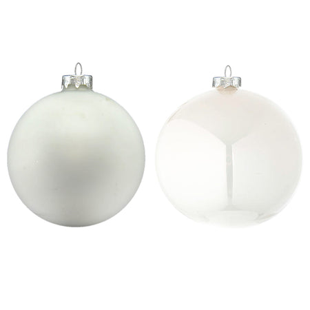 Palline in vetro per albero di natale bianco inverno decorazione natalizia