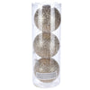 3 palline per albero di natale Champagne Ø 10 cm pendaglio decorato