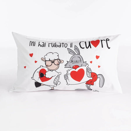 Happy People Fanta Federe 50x80cm Stampata Messaggi Mi Hai Rubato il Cuore D15 - Passarelli Biancheria