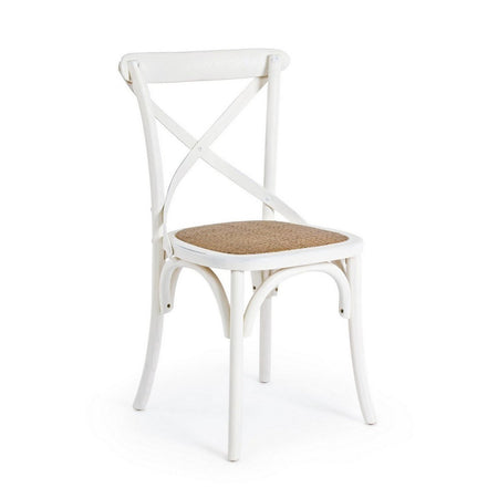 Sedia "Cross" con struttura in legno di olmo, per arredo interno 50,5 x 52 x h 87 cm