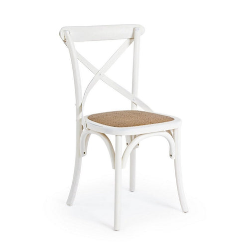 Sedia Cross con struttura in legno di olmo, per arredo interno 50,5 x 52 x h 87 cm