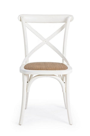 Sedia "Cross" con struttura in legno di olmo, per arredo interno 50,5 x 52 x h 87 cm