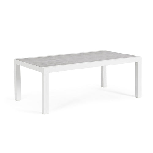 Tavolo Kledi piano in ceramica, struttura in alluminio per esterno da 120 x 70 cm