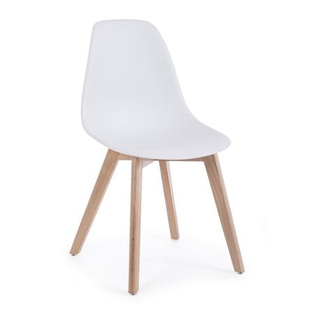 Sedia "System" con gambe in legno di faggio, per arredo interno 51,5 x 46,5 x h 86 cm
