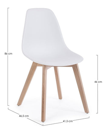 Sedia "System" con gambe in legno di faggio, per arredo interno 51,5 x 46,5 x h 86 cm