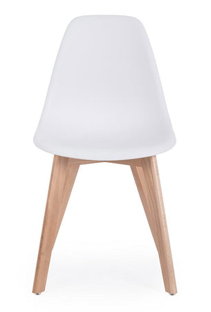 Sedia "System" con gambe in legno di faggio, per arredo interno 51,5 x 46,5 x h 86 cm
