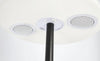 Piantana solar a led bianca in acciaio verniciato a polvere epossidica per uso interno ed esterno