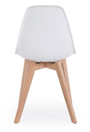 Sedia "System" con gambe in legno di faggio, per arredo interno 51,5 x 46,5 x h 86 cm