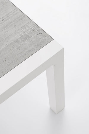 Tavolo "Kledi" piano in ceramica, struttura in alluminio per esterno da 120 x 70 cm