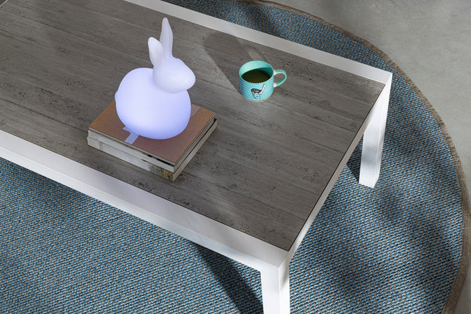 Tavolo "Kledi" piano in ceramica, struttura in alluminio per esterno da 120 x 70 cm