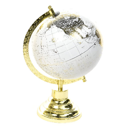 Mappamondo per interno con base e struttura in ottone chiaro