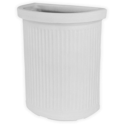 Vaso Semicerchio Millerighe rotondo in resina per piante e fiori Made in Italy da esterno