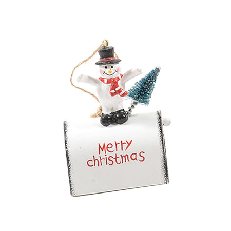 Pendente per albero di Natale Personaggi natalizi su cassetta postale da 9 cm