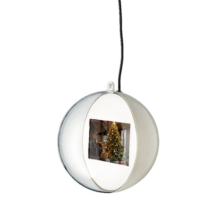 Pallina per albero di Natale con schermo video e LED luminosi da 15 cm