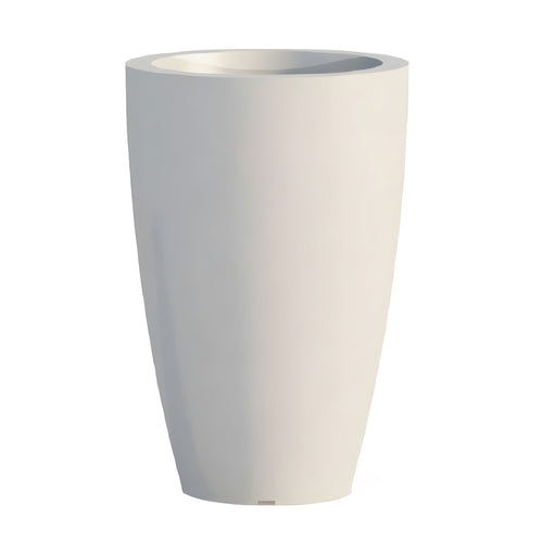 Vaso Cromia Prisma rotondo decorazione in resina Made in Italy da h 50 cm