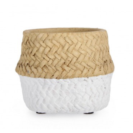 Vaso per uso interno "brazil" tondo naturale cemento Ø10x8h