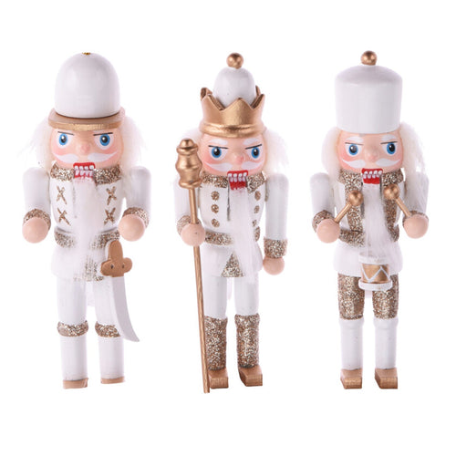 Schiaccianoci pensili per Albero di Natale in legno per decorazioni natalizie set da 3