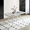 Tavolo Arcturus con gambe in ferro e piano in ceramica, design moderno, 160/240 x 110 x h 75 cm