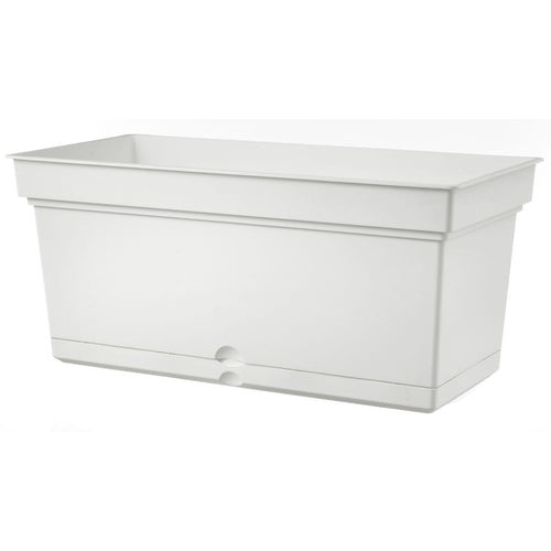 Vaso rettangolare ''Aqua Elements con sottovaso'' in plastica colorati da esterno e giardino per fiori e piante