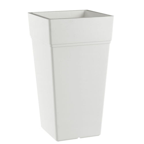 Vaso quadrato ''Stalk Element'' alto in plastica colorato da esterno e giardino per piante e fiori