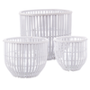 set 3 Porta candela  kenzie to verde fatto con materiale in Legno di bamboo