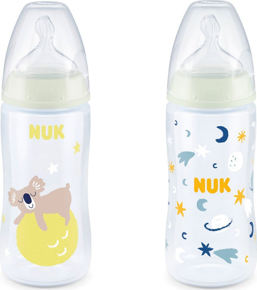 BIBERON-NUK-FC+TC.TEMP-CONTROL-NIGHT-PP300ML-Silicone-6-18