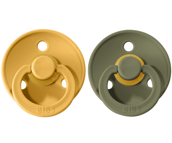 BIBS Ciuccio Colour - Tettarella Ciliegia In Gomma Naturale - Honey Bee E Oliva Senza Pba Pvc E Flatati Ciucci 95001 Zoom