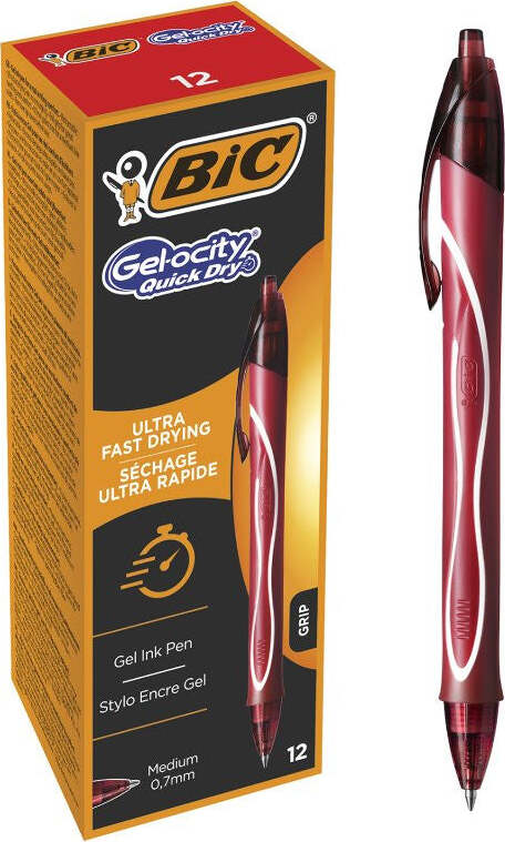 BIC-Penna-sfera-scatto-gel-ocity-quick-dry-rosso
