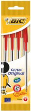 BIC-Penne-a-sfera-Original-CRISTAL-4-pz-Rosso-tratto-Medio---1,0-mm
