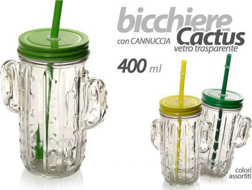 Bicchiere Con Cannuccia Coperchio Party Feste Forma Cactus In Vetro 400ml 738135 Casa e cucina/Hobby creativi/Materiali per hobby creativi/Forniture per feste/Stoviglie/Bicchieri Trade Shop italia - Napoli, Commerciovirtuoso.it