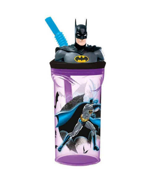 Bicchiere Con Cannuccia Integrata Batman In 3d Capienza 360 Ml Per Bambini