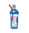 Bicchiere Con Cannuccia Integrata Capitan America In 3d Capienza 360 Ml Per Bimbi