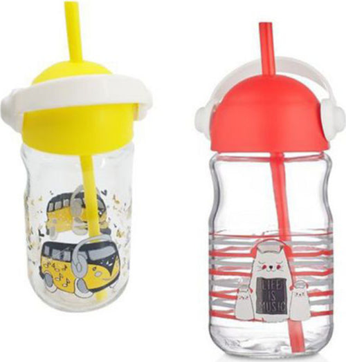 Bicchiere In Vetro Con Cannuccia Bambini Con Coperchio E Manico Colorato 370 Cc Casa e cucina/Stoviglie/Bicchieri e cristalli/Calici da acqua Trade Shop italia - Napoli, Commerciovirtuoso.it