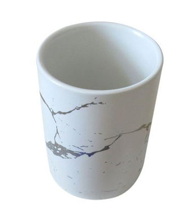 Bicchiere Porta Spazzolini Accessori Effetto Marmo Moderno Arredo Da Bagno 59889