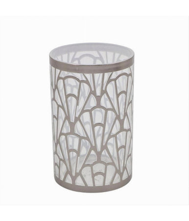 Bicchiere Porta Spazzolini Accessorio Bagno Argento Contemporaneo Arredo 59101
