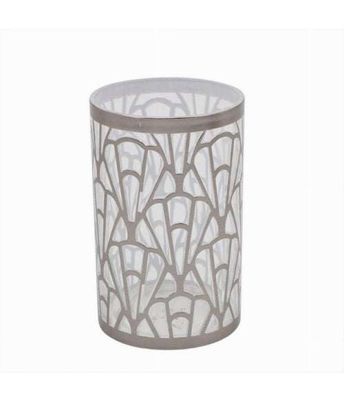 Bicchiere Porta Spazzolini Accessorio Bagno Argento Contemporaneo Arredo 59101